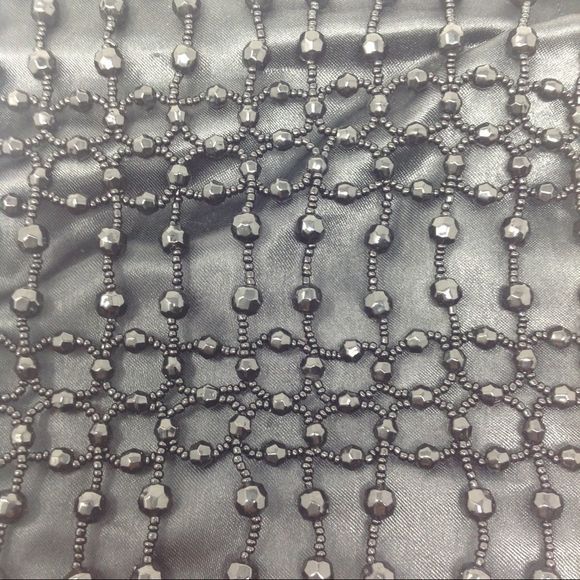 Vintage Giorgio Beverly Hills Black Silk Beaded Bag - Picture 4 of 7